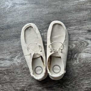 Hey Dude Cream Slip-On Loafers for Women